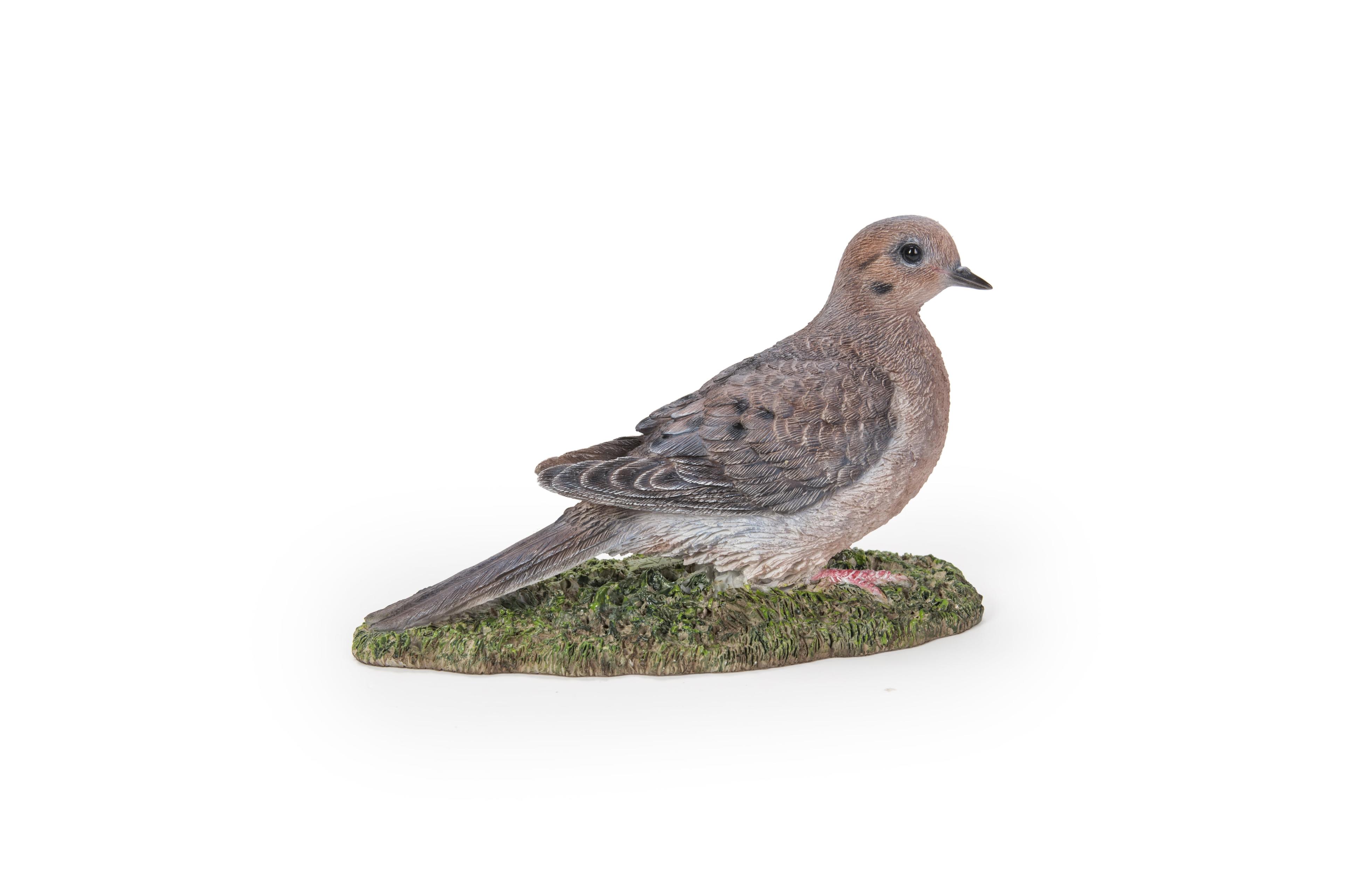 Life-Like Mourning Dove on Grass Polyresin Garden Statue