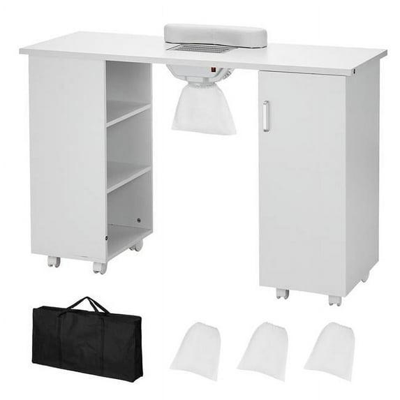 Hokku Designs Manicure Table, Nail Table Station with Electric Dust Collector, Moveable Nail Tech Desk