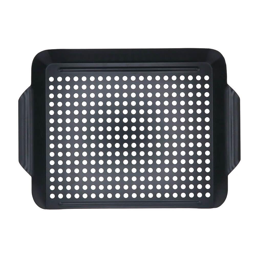 Mr. Bar-B-Q Premium Heavy Duty Non-Stick Grill Topper | Rust Resistant Grill Pan with Handles | Easy to Use Grilling Accessories | Great for Seafood & Vegitables, Medium