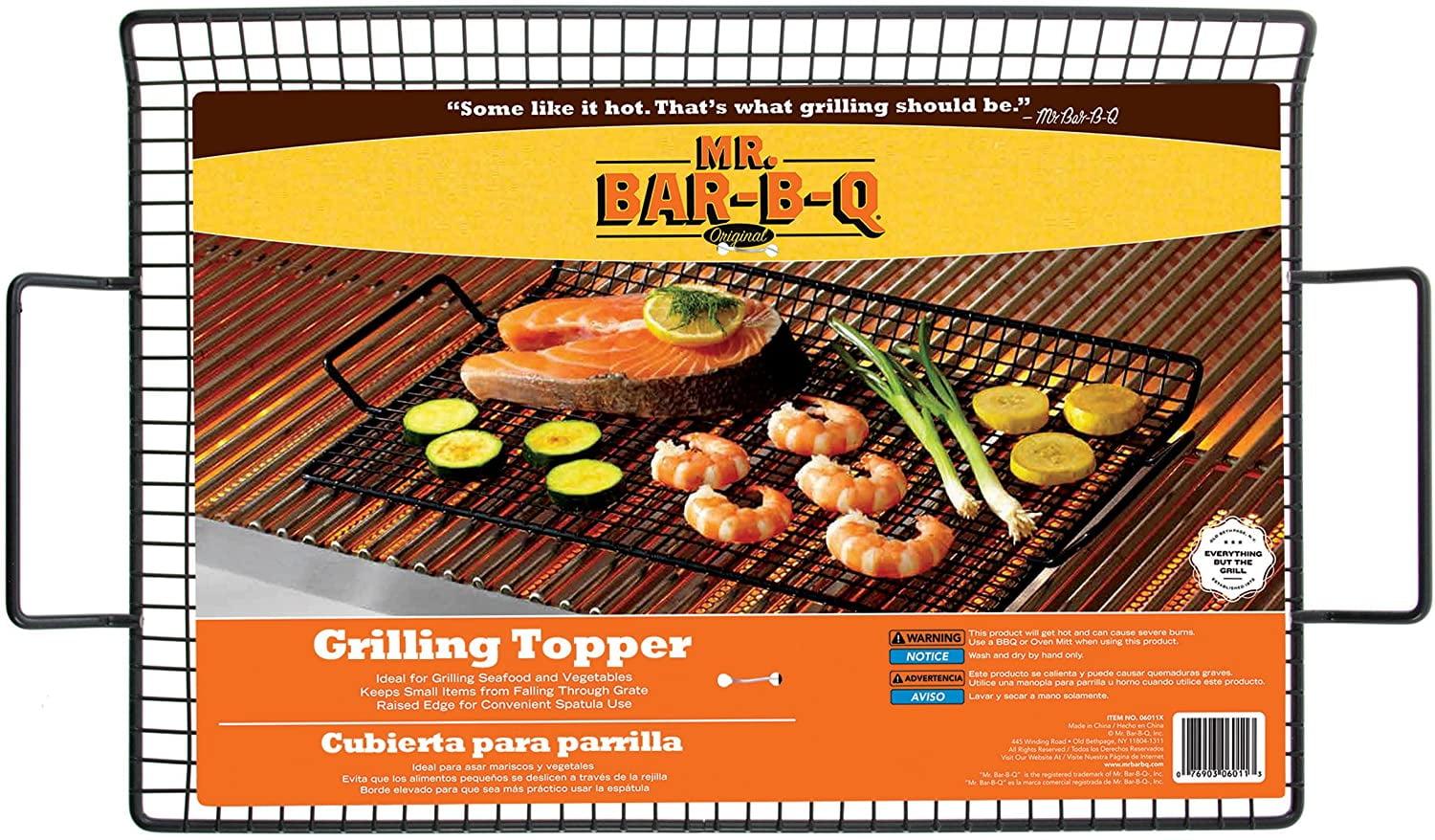 Non-Stick Black Steel Grilling Topper with Handles