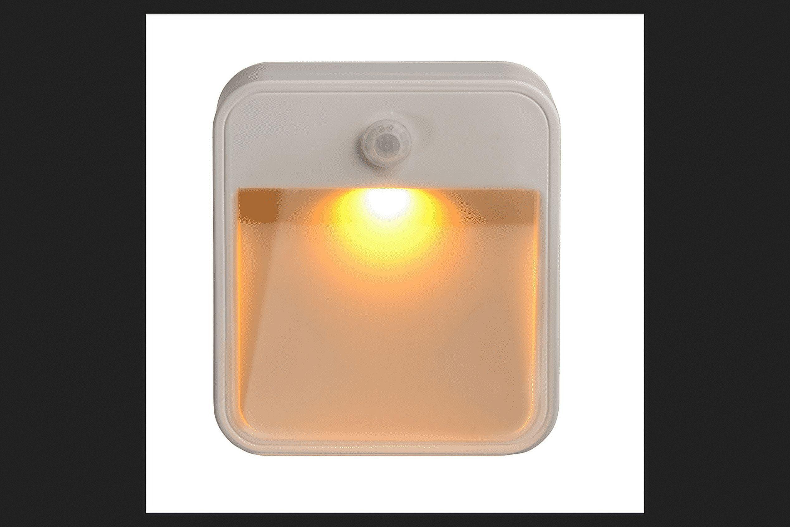 Battery-Operated White Amber LED Motion-Sensing Nightlight