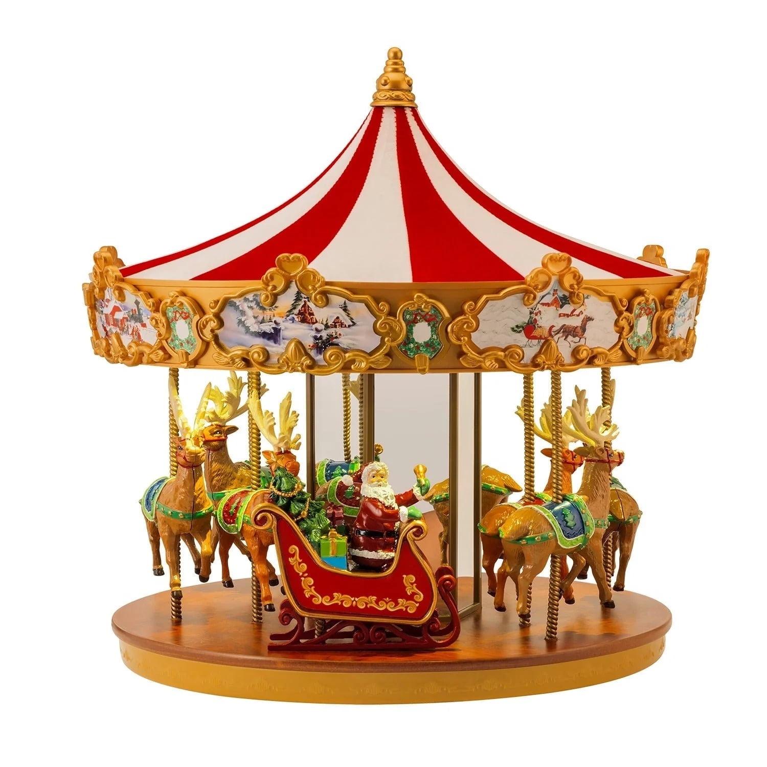 Mr. Christmas 12" Multicolor and Gold Animated Carousel