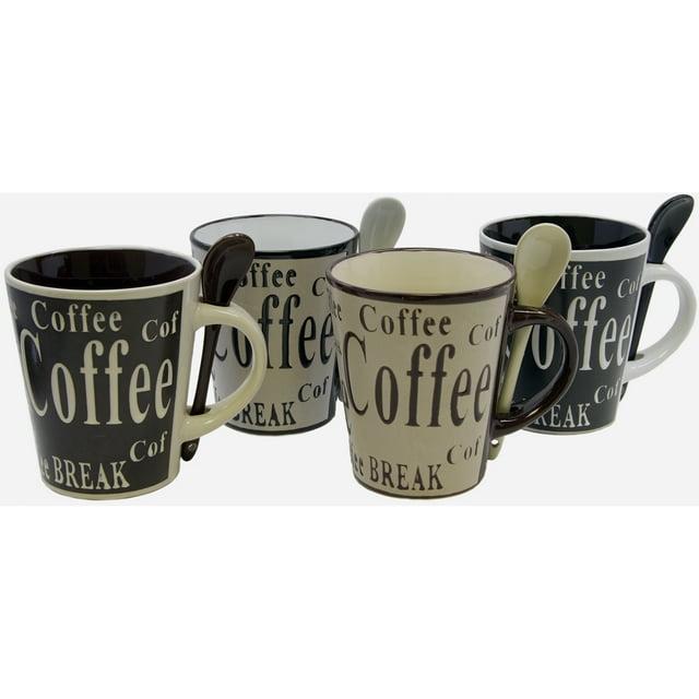 Mr. Coffee Bareggio 8 Piece Coffee with Spoon Set , 4 Designs