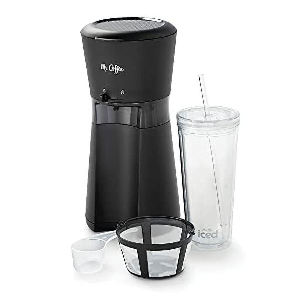 Sleek Black Programmable Iced Coffee Maker with Reusable Filter