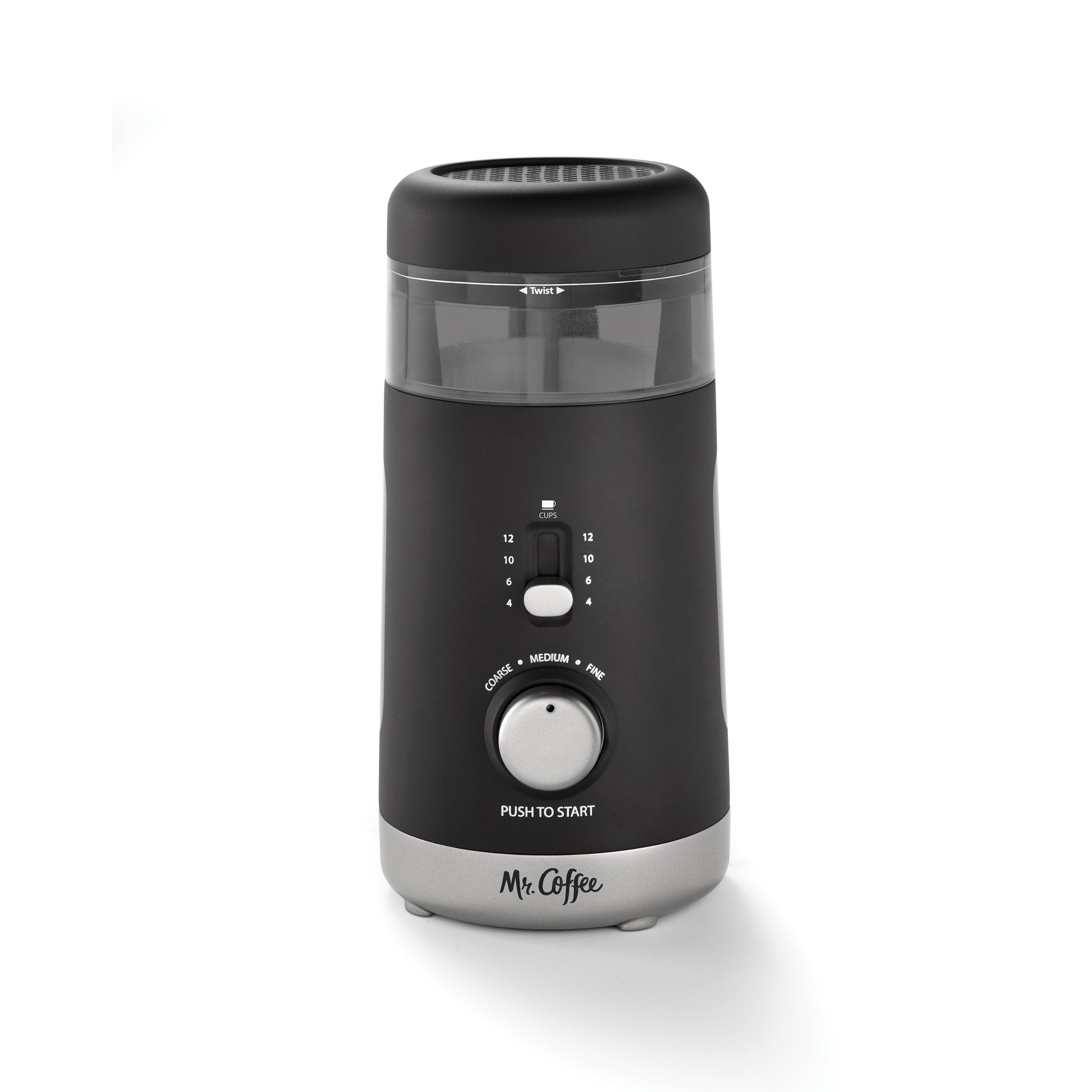 Efficient 12-Cup Black Stainless Steel Automatic Coffee Grinder