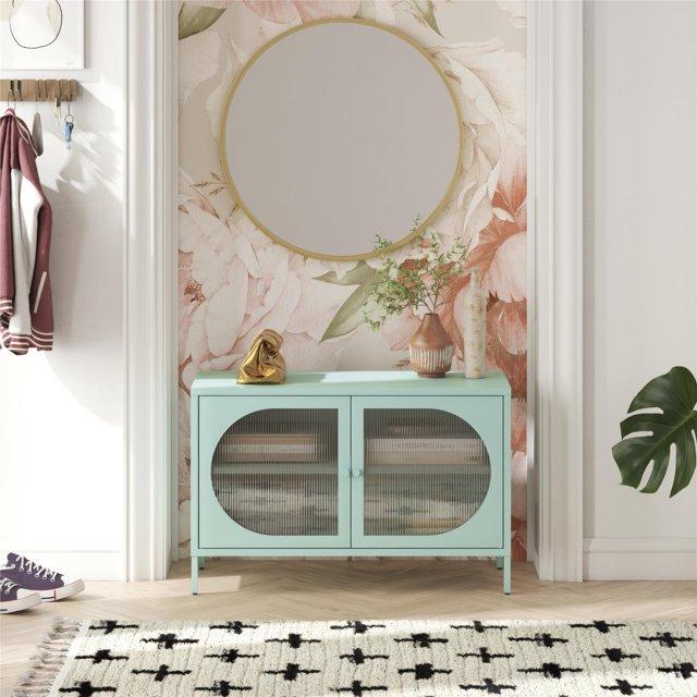 Mr. Kate Luna 25.2'' Tall Accent Cabinet with Fluted Glass