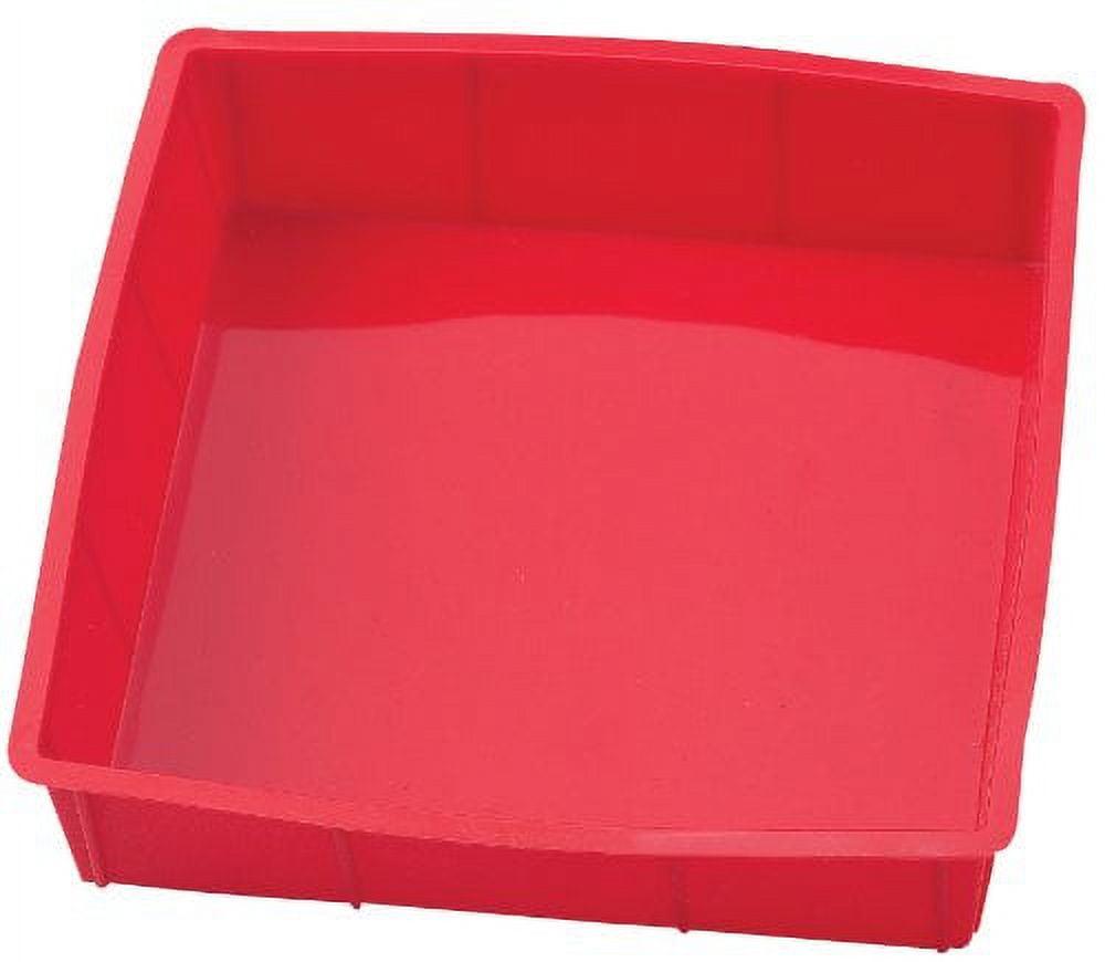 Red 9-Inch Square Non-Stick Silicone Cake Pan