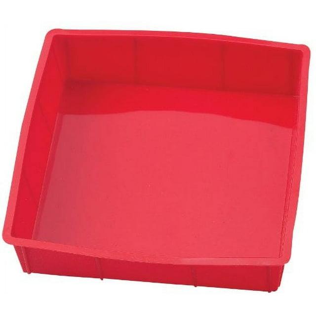 Harold Import Company Silicone 9 x 9 In. Square Cake Pan, Red
