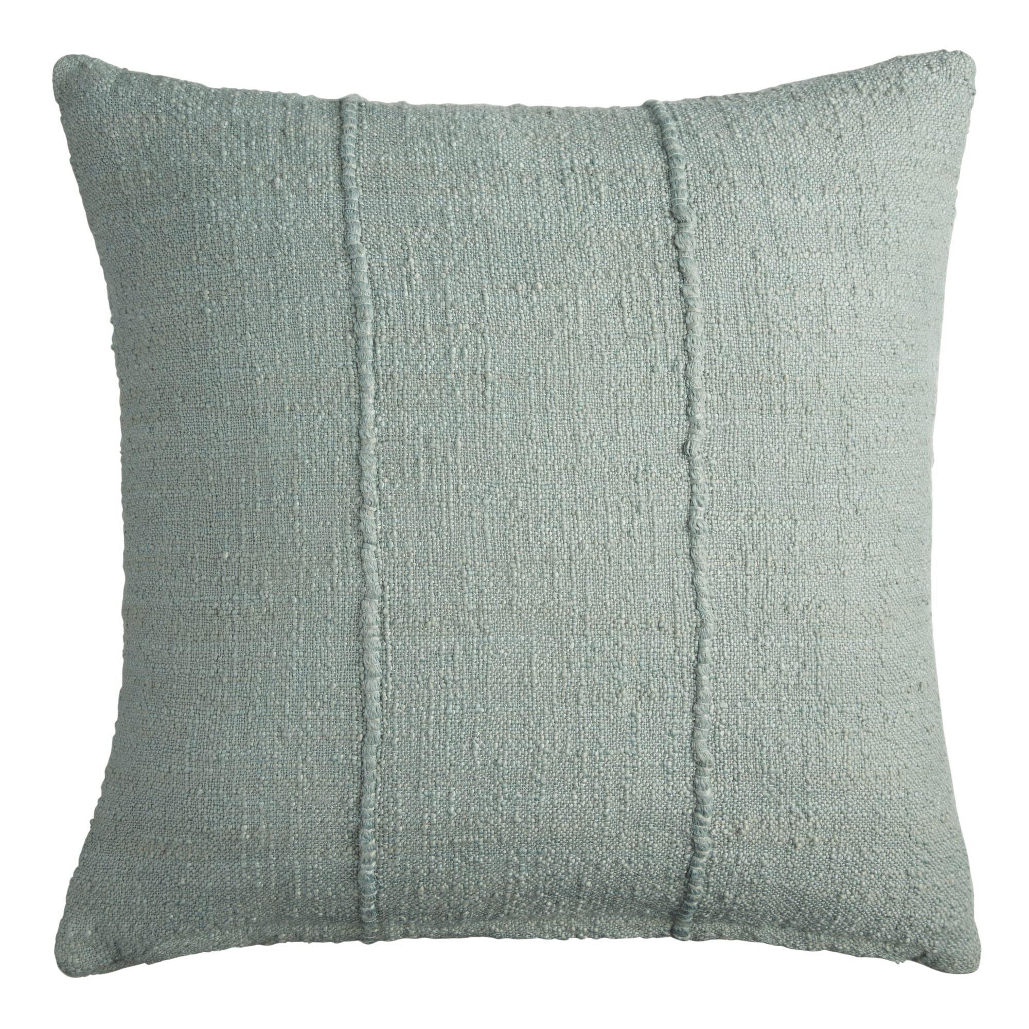 Green Mud Cloth Indoor Outdoor Throw Pillow