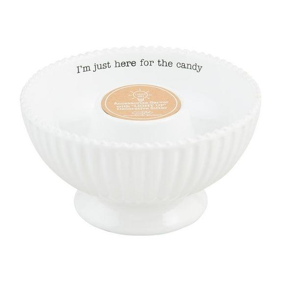 Mud Pie Circa Candy Bowl, 3 1/2" x 6 3/4" dia, WHITE