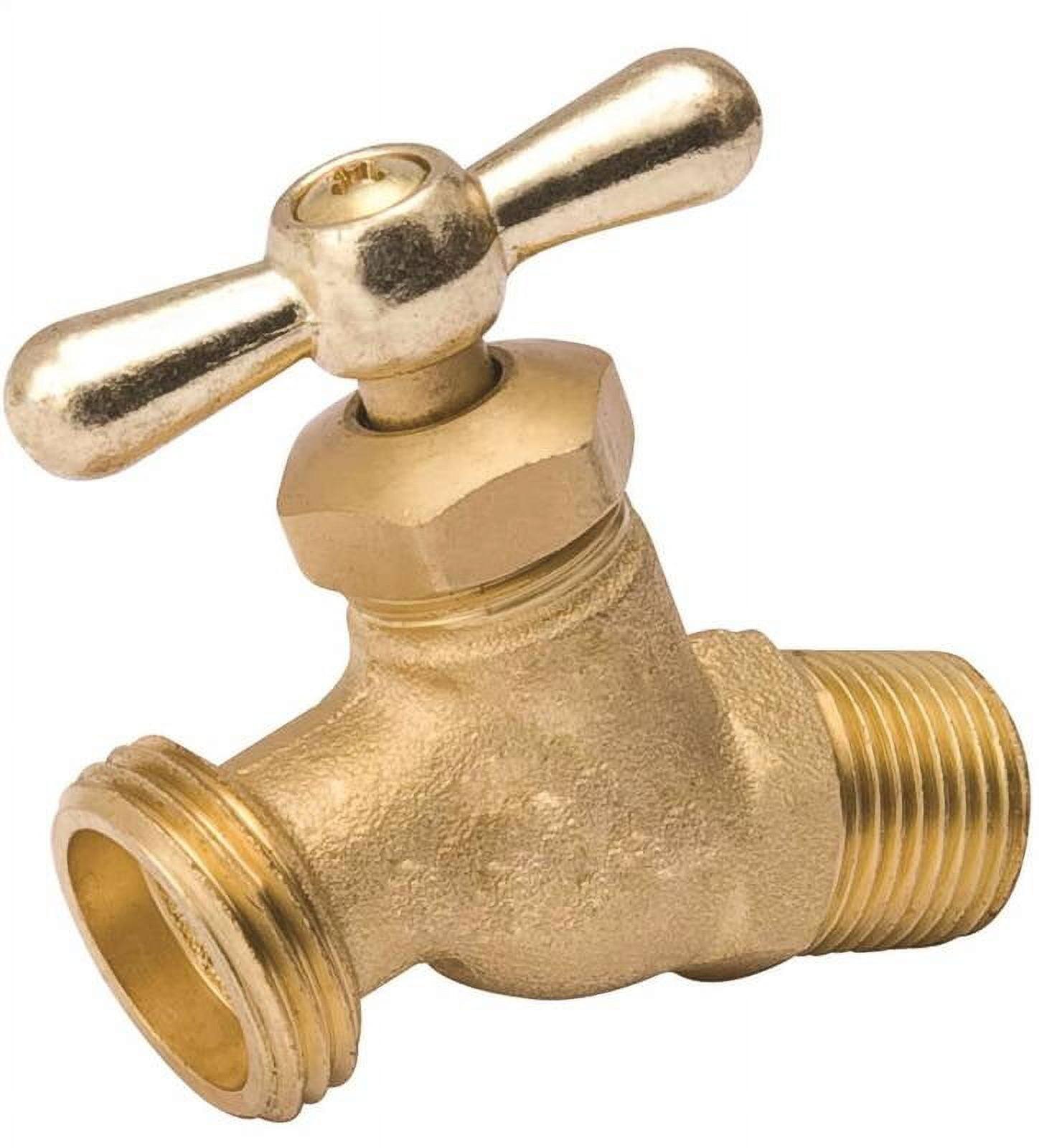 1/2" Brass Straight No Kink Hose Bibb 1/2" External Male Pipe Threa, Each
