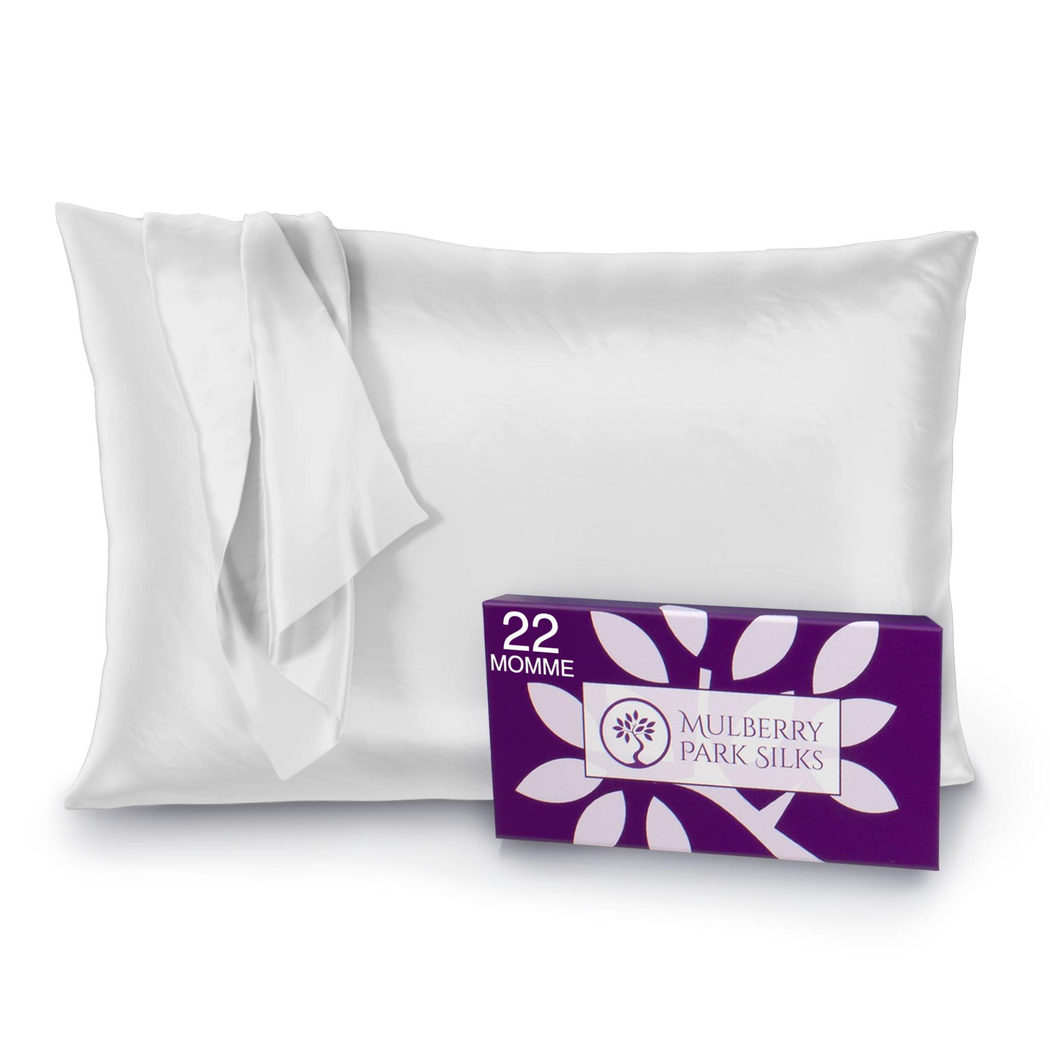 White 22 Momme Silk Standard Pillowcase with Envelope Closure