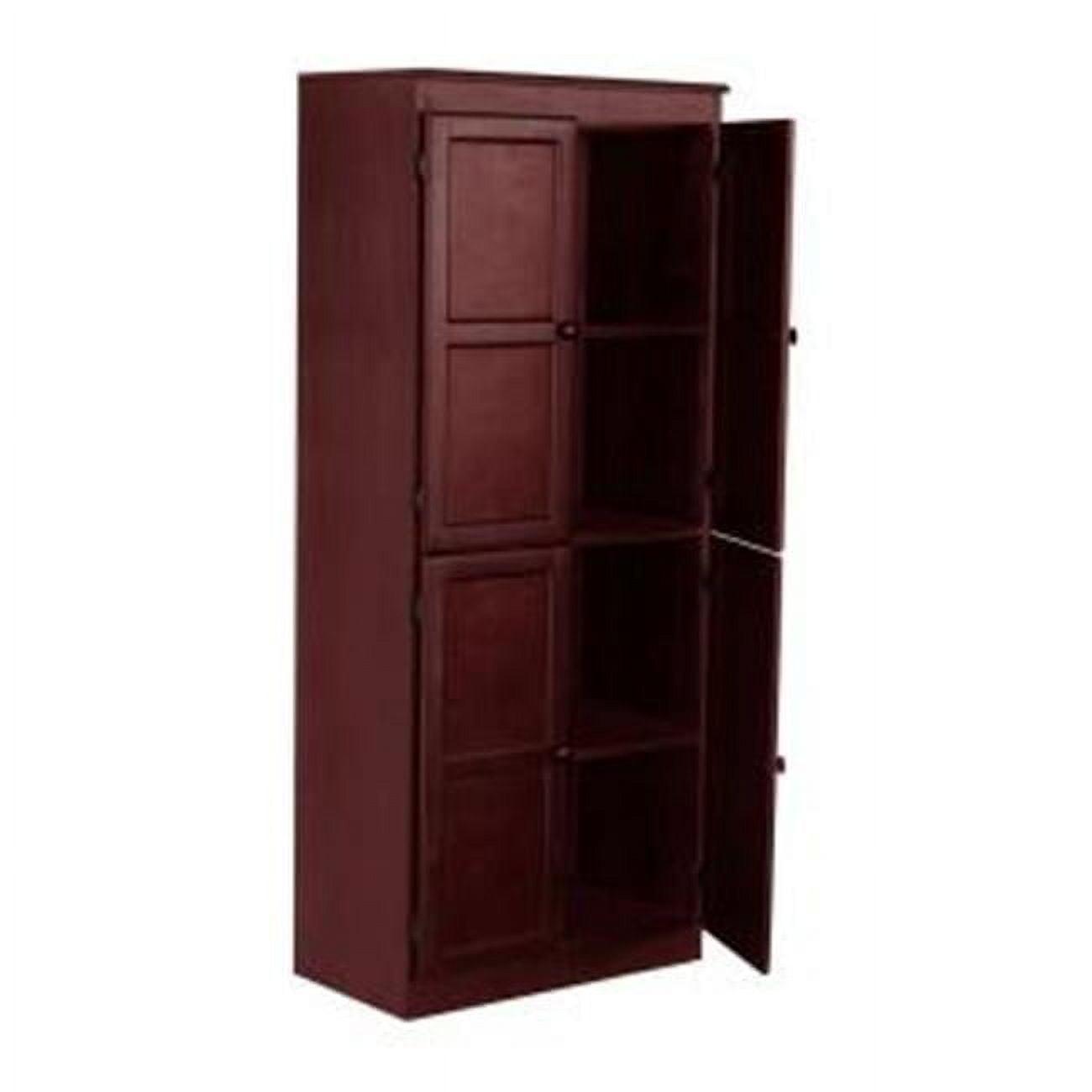 Multi-use Storage Cabinet, Cherry Finish 5 Shelves