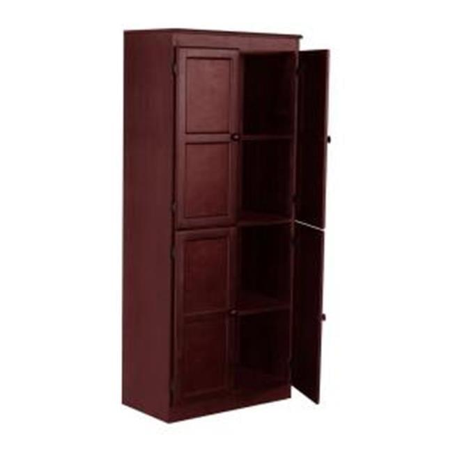 Cherry Finish Adjustable 72" Wood Storage Cabinet