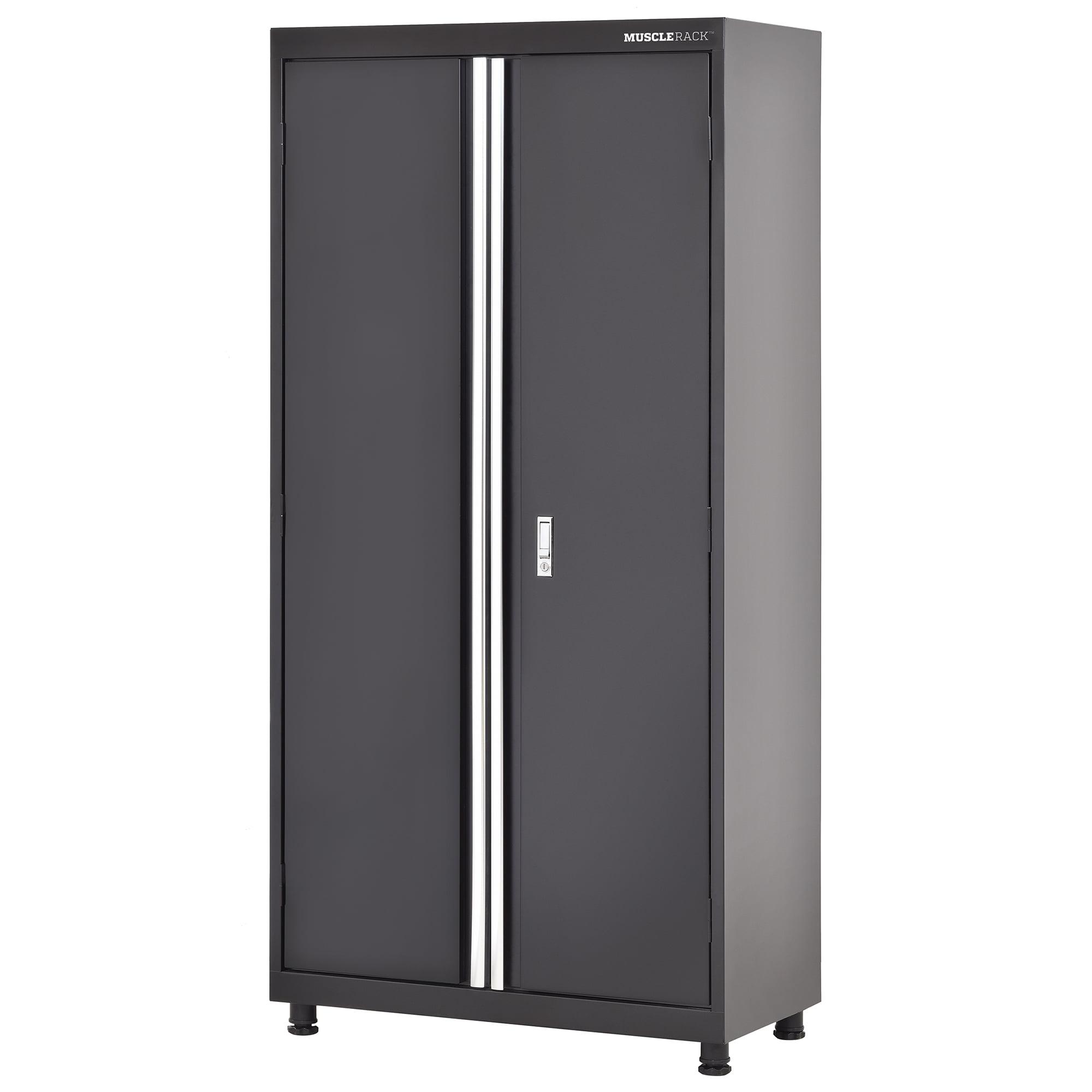 Muscle Rack 36"W x18"D x72"H Welded Storage Cabinet - Matte Black Finish Organizers