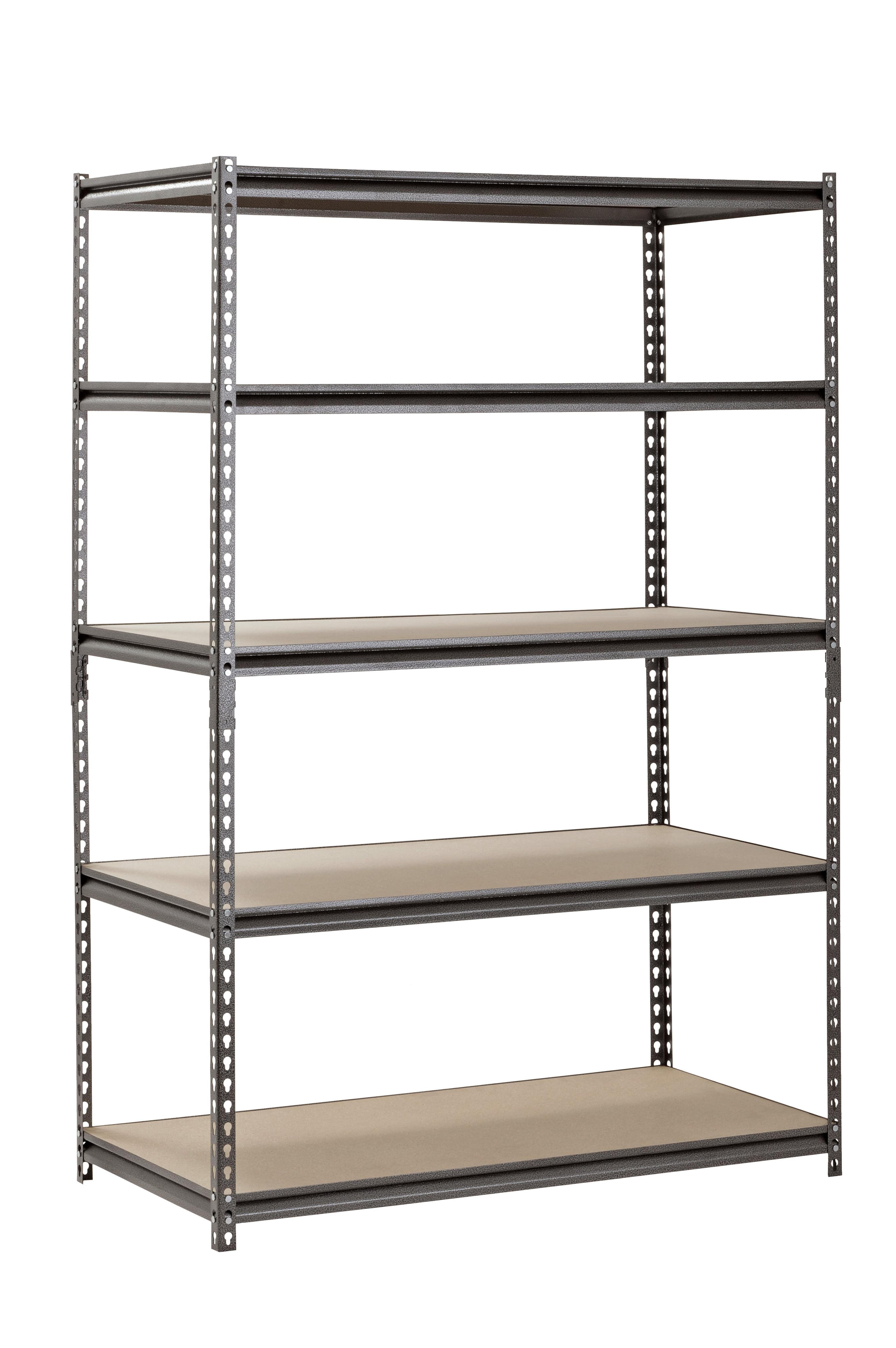 Muscle Rack 48"W x 24"D x 72"H 5-Tier Steel Shelving; 4,000 lb. Total Capacity; Silver