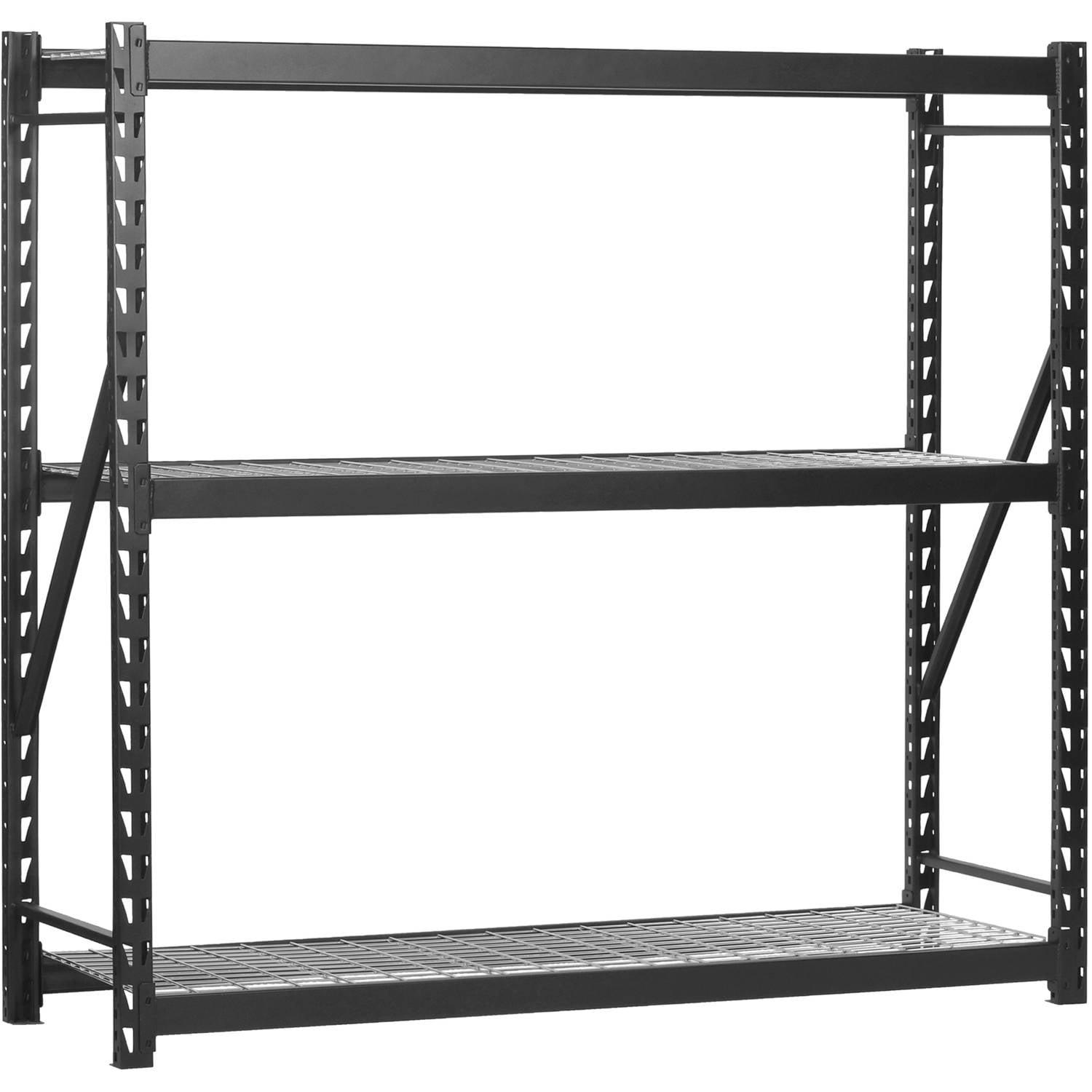Muscle Rack 77" Black Steel Adjustable 3-Shelf Garage Shelving Unit