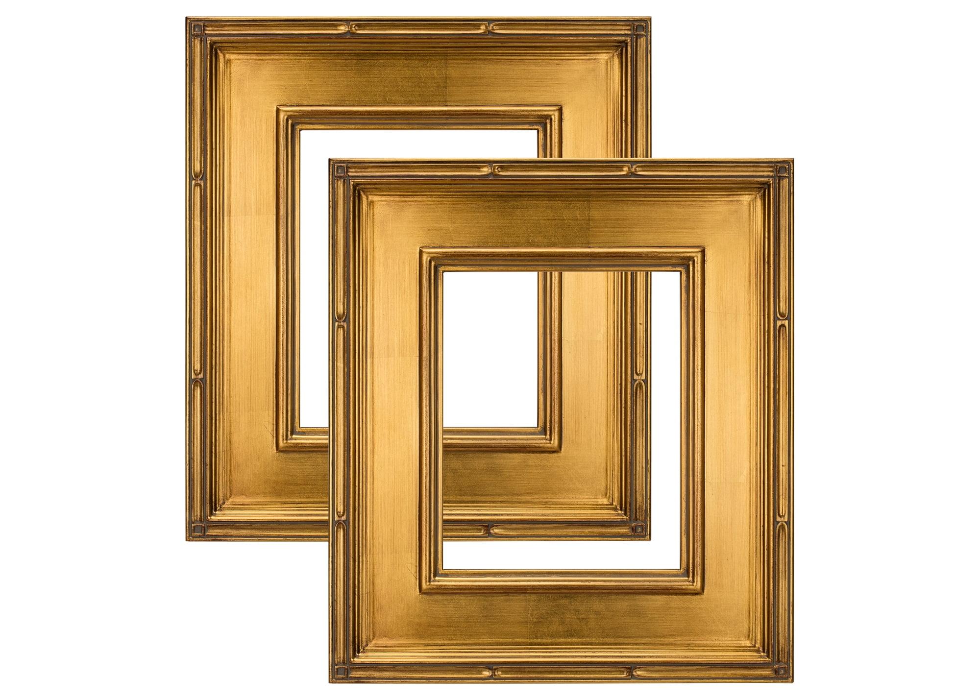Creative Mark Museum Collection Gold Plein Aire Frames - 8x10" Museum Quality Plein Aire Frames for Photos, Artwork, Paintings, & More! - 2 Pack