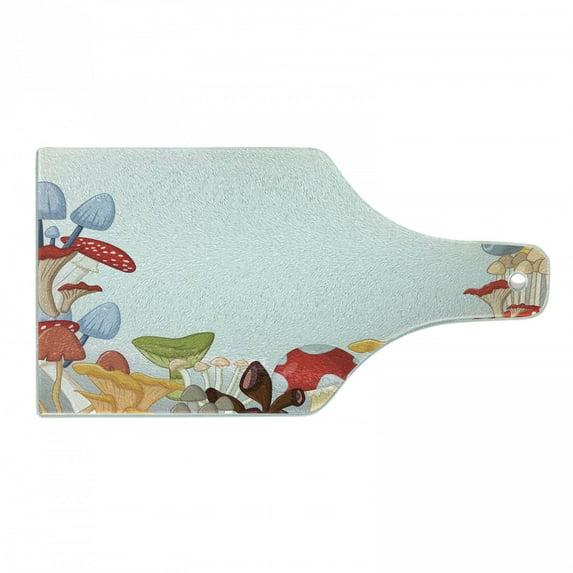 Ambesonne Ambesonne Forest Tempered Glass Cutting Board Wild Mushrooms Cartoon Multicolor