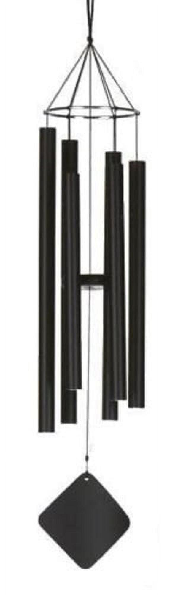 Black Aluminum Weather-Resistant Balinese Mezzo Wind Chime, 38"