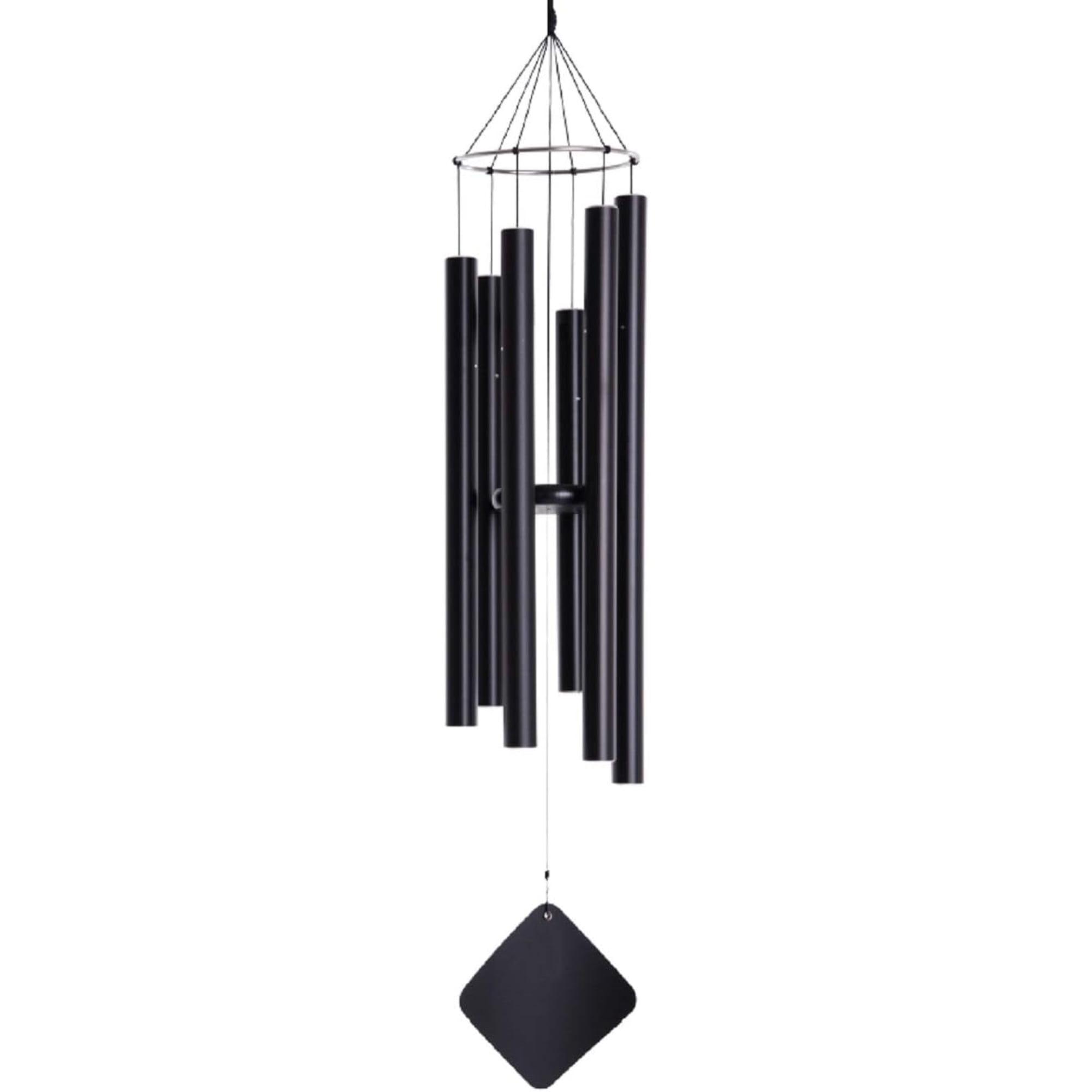 38" Black Aluminum and Stainless Steel Wind Chime