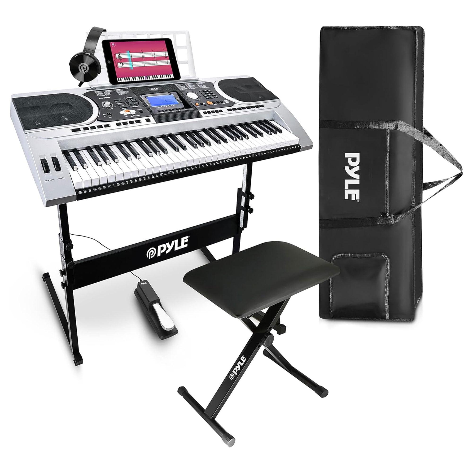 Karaoke Keyboard for Singing with 61 Keys, Waterproof Case, Stand, Pedal, and Headset