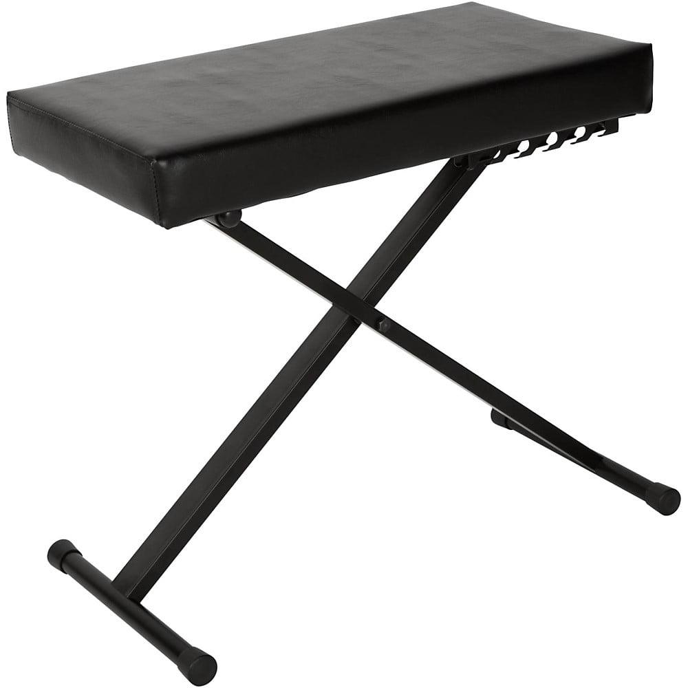 Adjustable Black Padded X-Frame Keyboard Bench