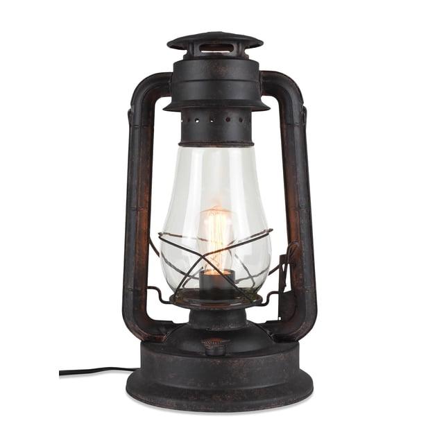 Muskoka Lifestyle Products Rustic Farmhouse Lantern Table Lamp: Dimmable, Edison Bulb, Line Cord Dimmer - Large Body, Rustic Finish, UL USA/ULC Canada Safety Listed USA