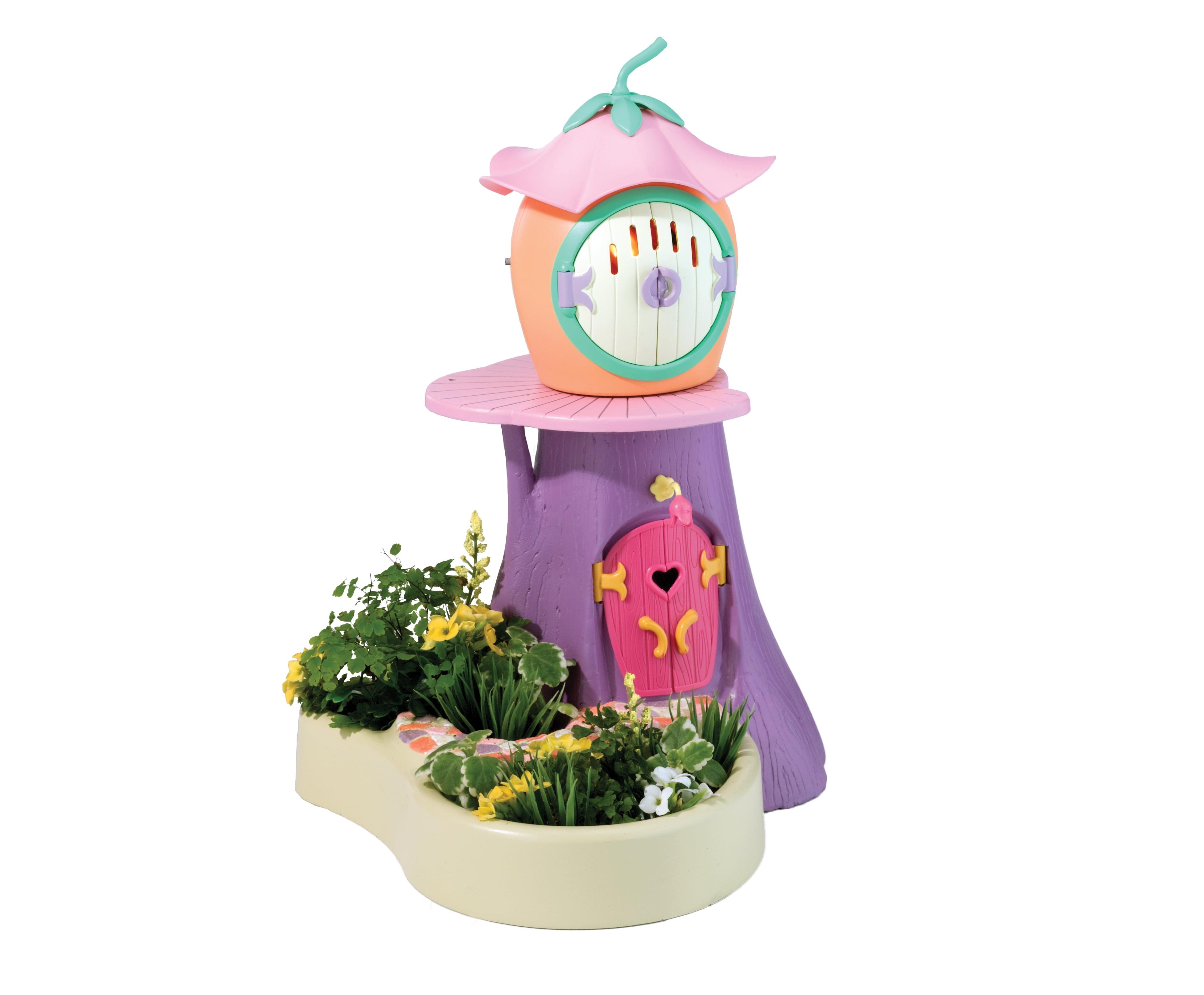 Colorful Fairy Treehouse Garden with Light and Plants