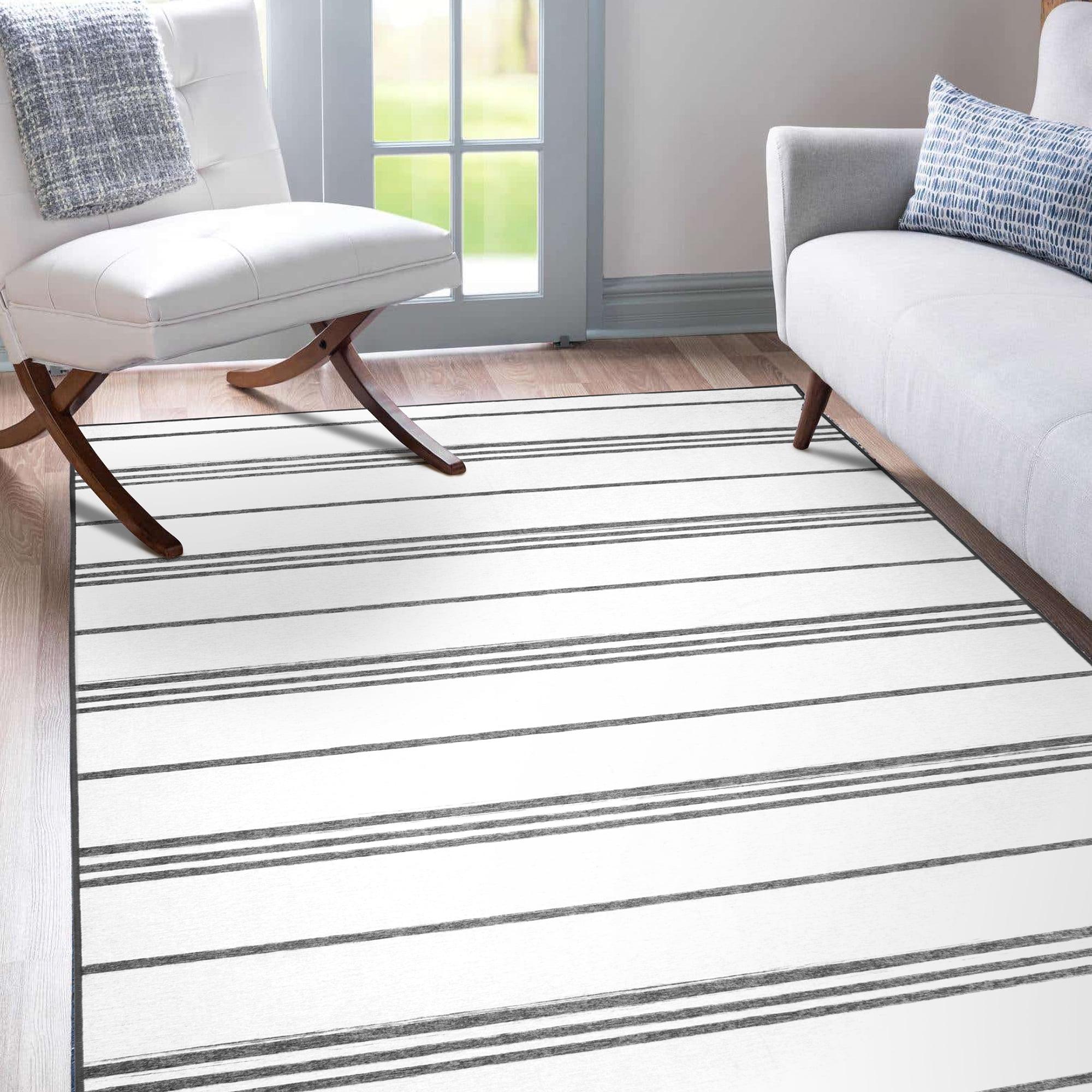 My Magic Carpet Stripe Grey And White Flatweave Indoor / Outdoor Rug