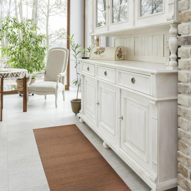 My Magic Carpet Solid Espresso Flatweave Washable Indoor / Outdoor Rug