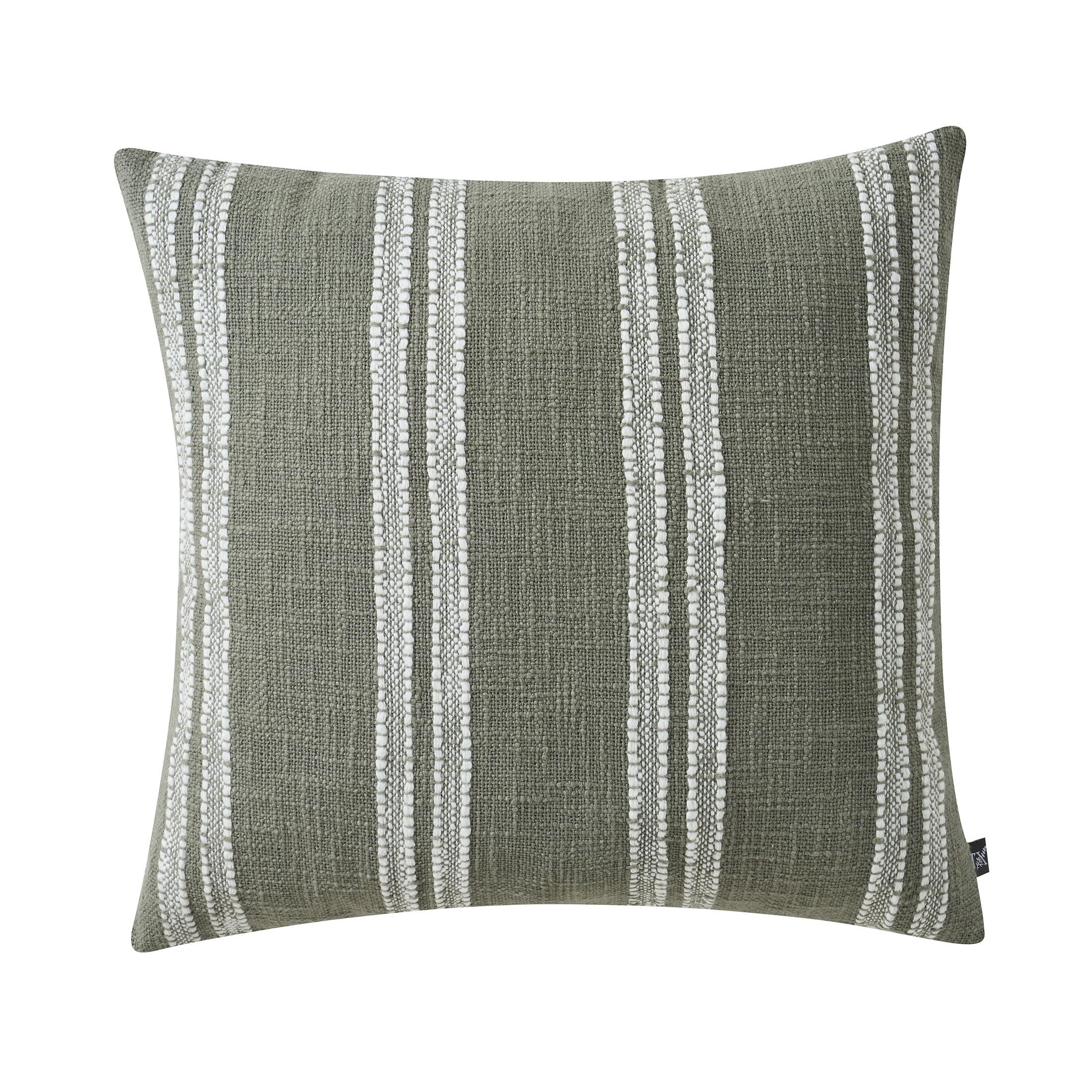 Sage Green Reversible Cotton Slub Decorative Pillow 18" x 18"