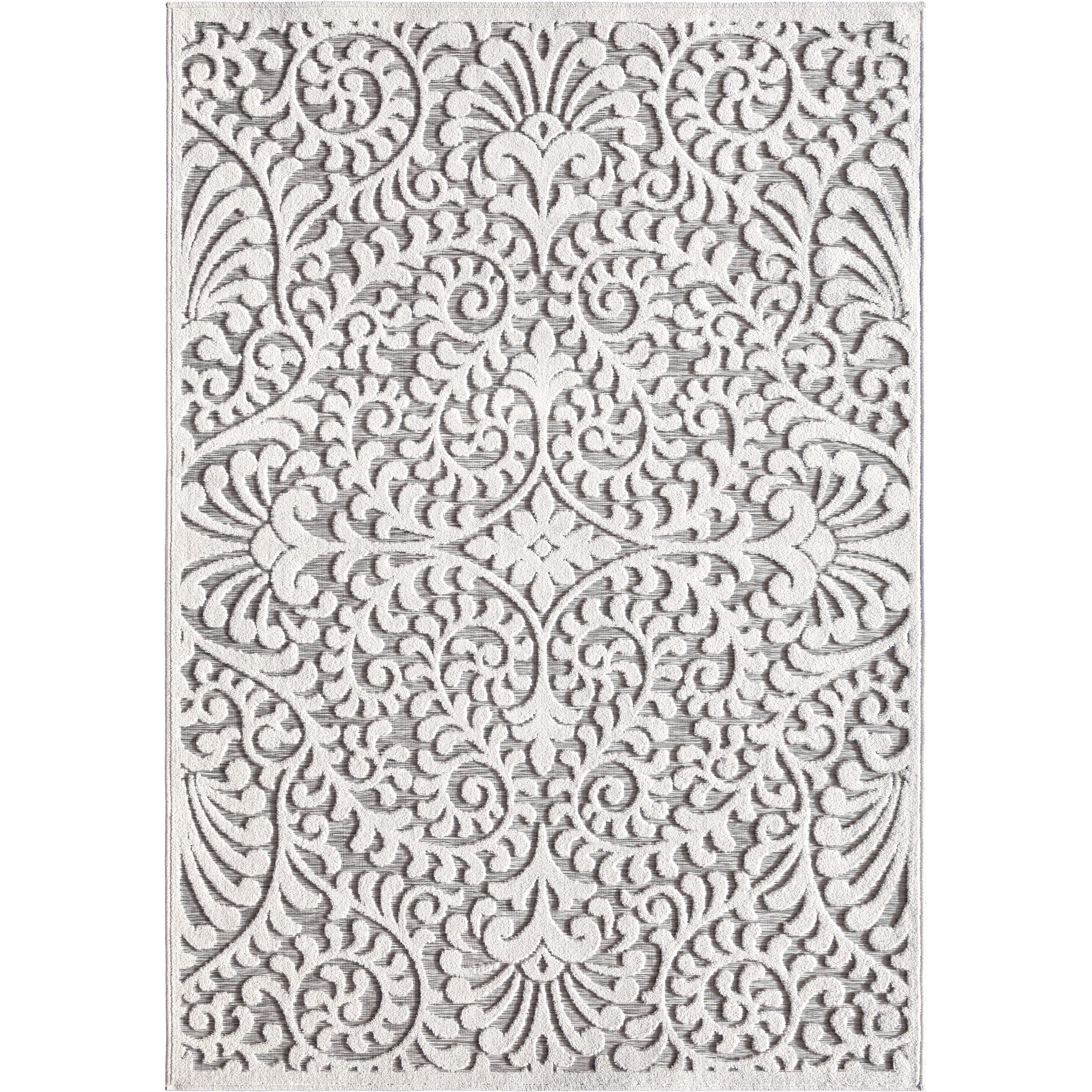 My Texas House Bluebonnets Natural Gray High Low Indoor Outdoor Rug