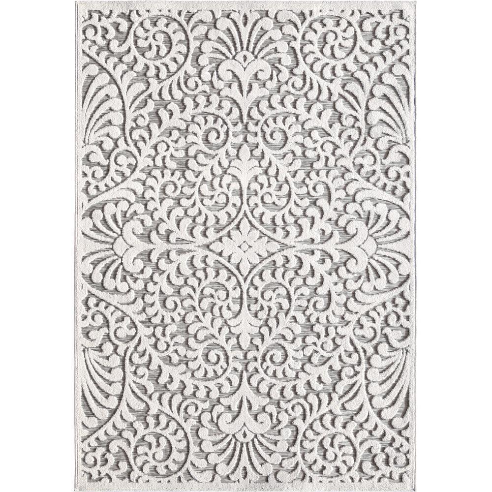 My Texas House Bluebonnets Natural Gray High Low Indoor Outdoor Rug