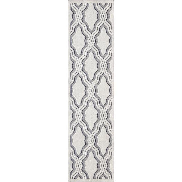 My Texas House Cotton Blossom Natural Gray High Low Indoor Outdoor Rug