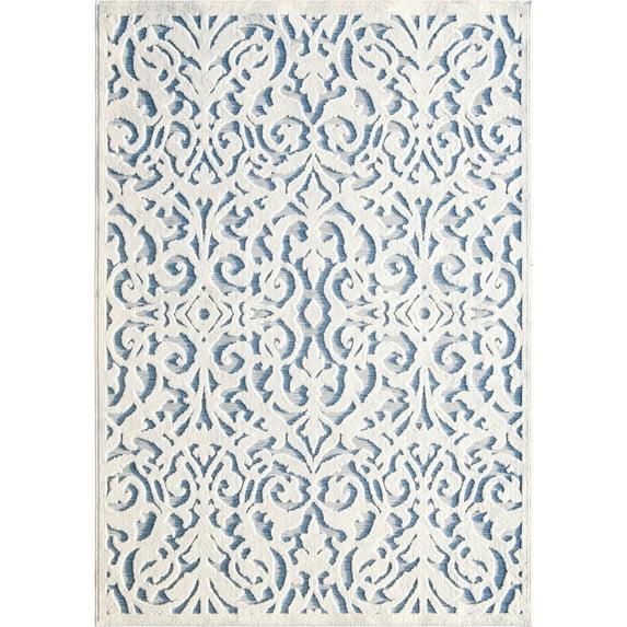 My Texas House Ladybird Natural Blue High Low Indoor Outdoor Rug