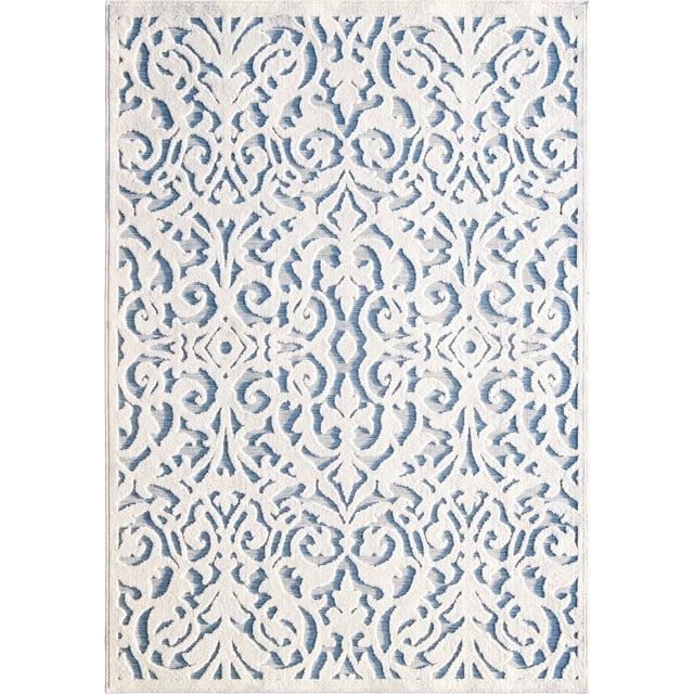 My Texas House Ladybird Natural Blue High Low Indoor Outdoor Rug
