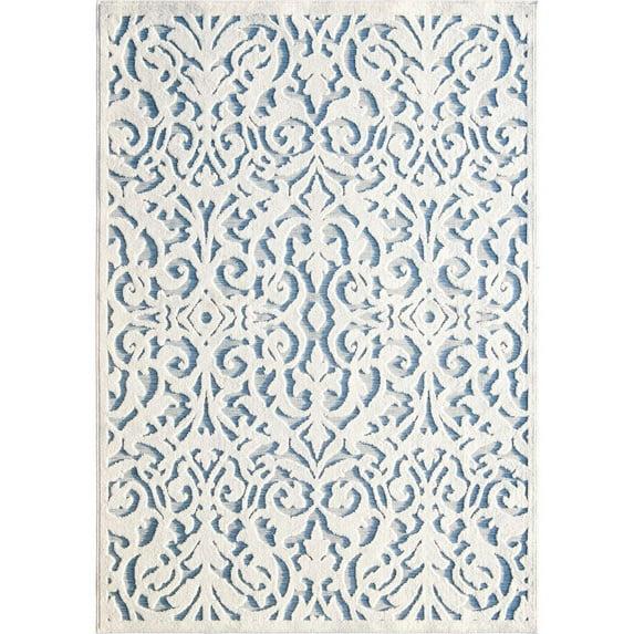 My Texas House Ladybird Natural Blue High Low Indoor Outdoor Rug