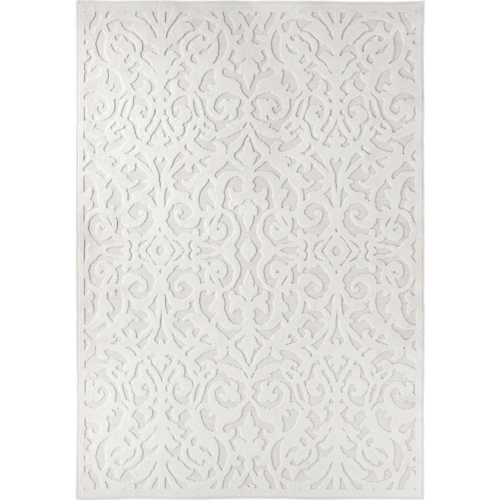 Lady Bird Elegant Damask Natural Indoor/Outdoor 5'2" x 7'6" Rug