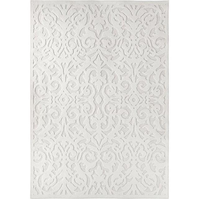 My Texas House Ladybird Damask Natural High Low Indoor Outdoor Rug