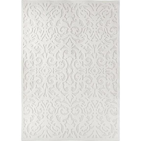 My Texas House Ladybird Damask Natural High Low Indoor Outdoor Rug