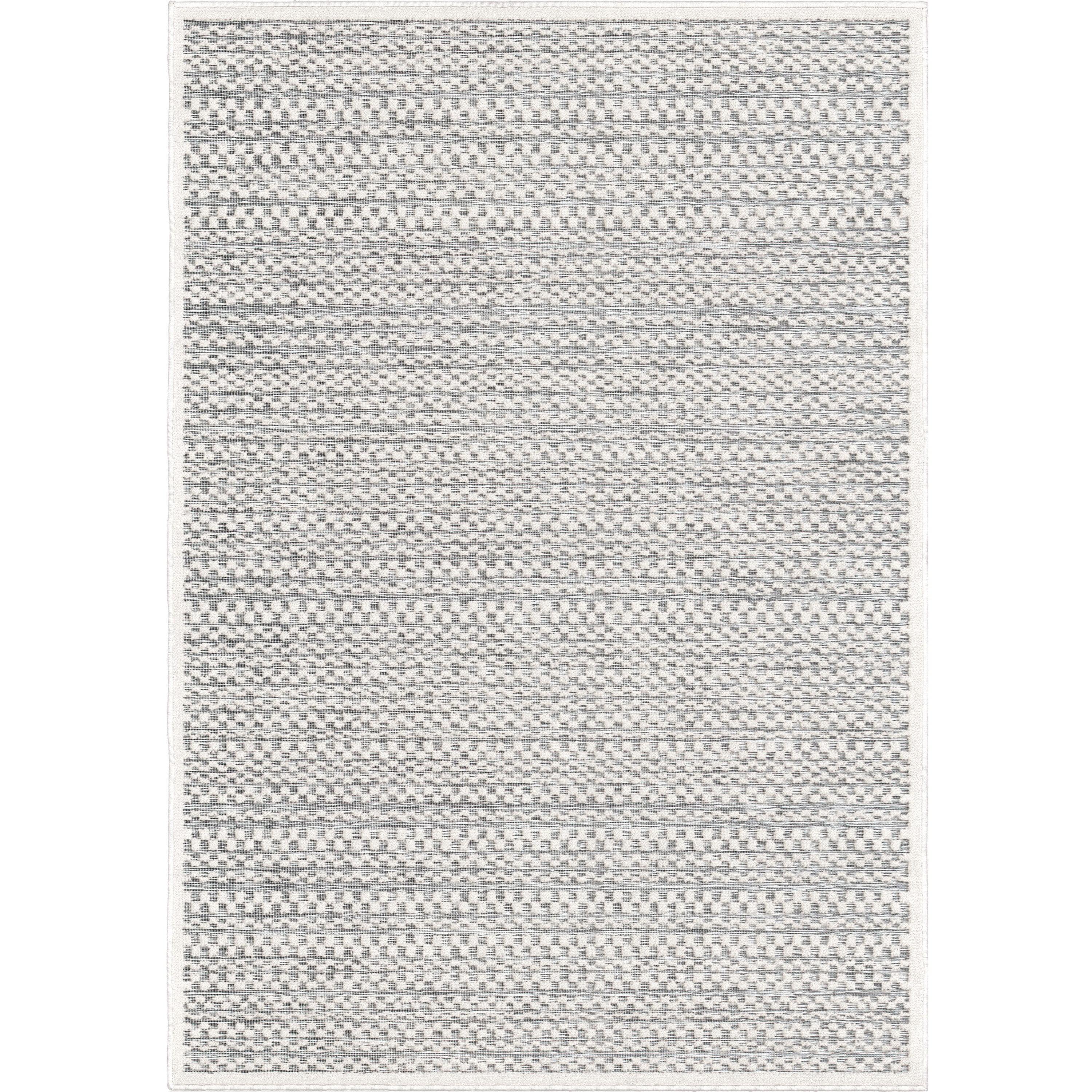 Natural Gray Synthetic Stain-Resistant Outdoor Area Rug 5'2" x 7'6"