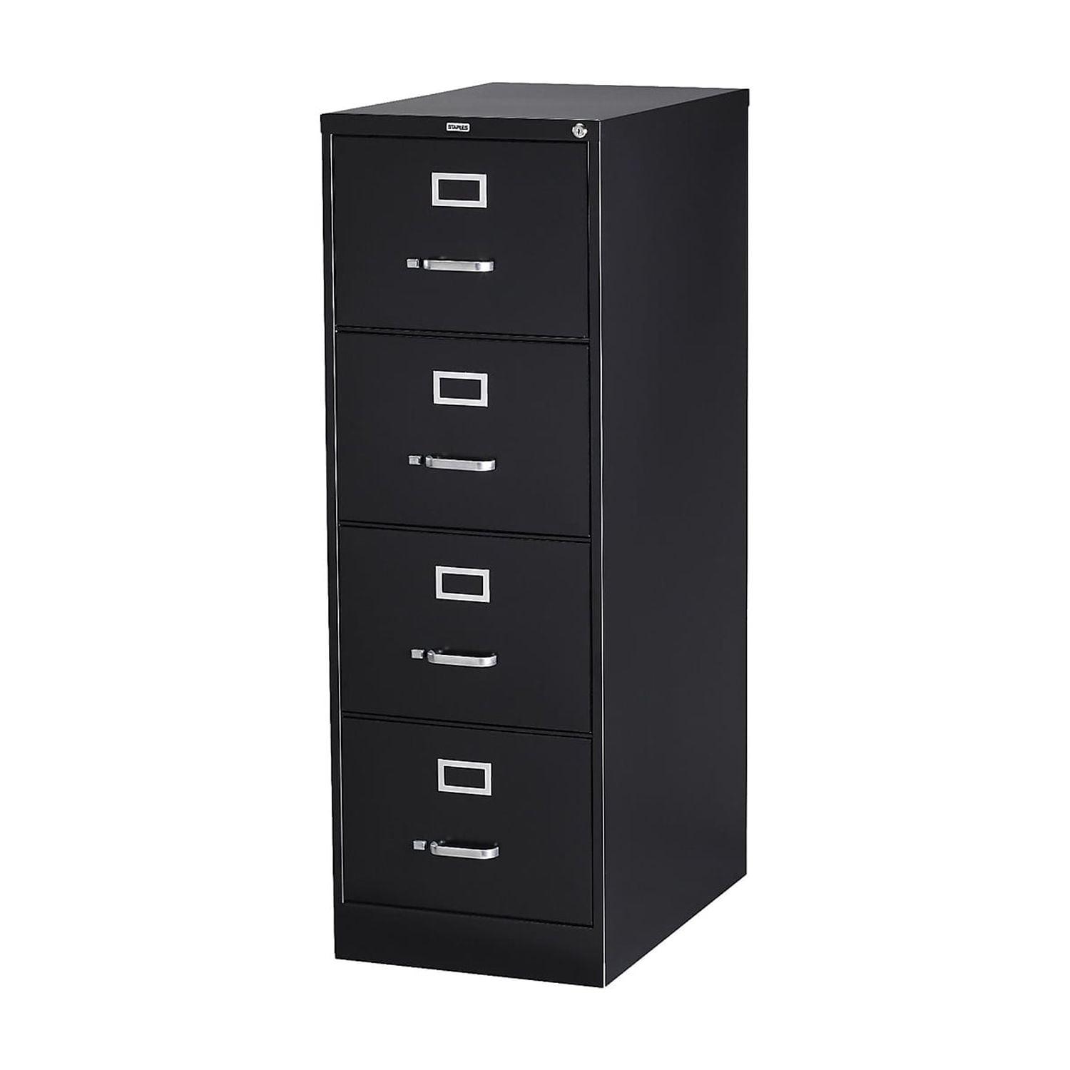 Black Metal 4-Drawer Lockable Vertical Legal File Cabinet