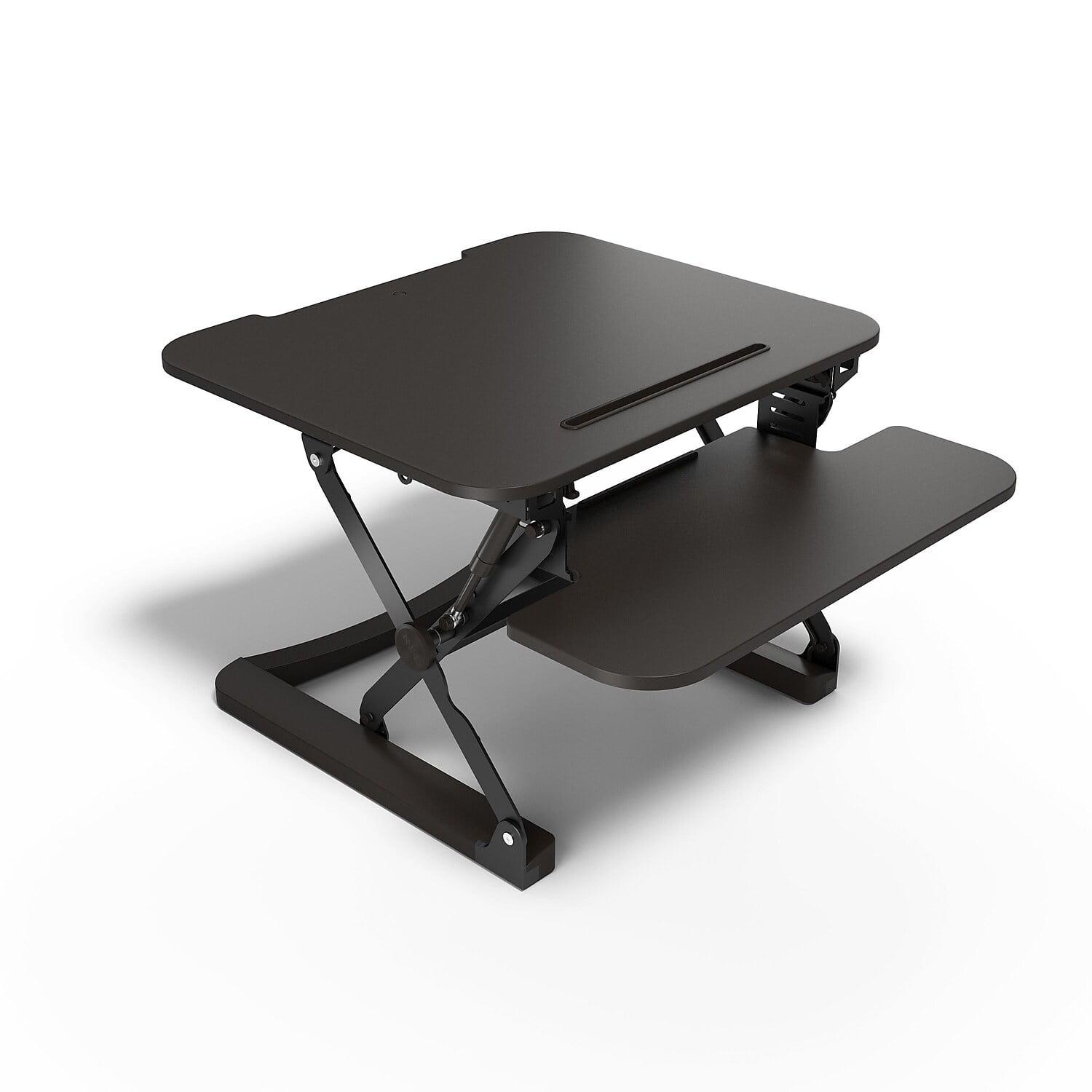 Black Adjustable Standing Desk Converter with Laminate Top