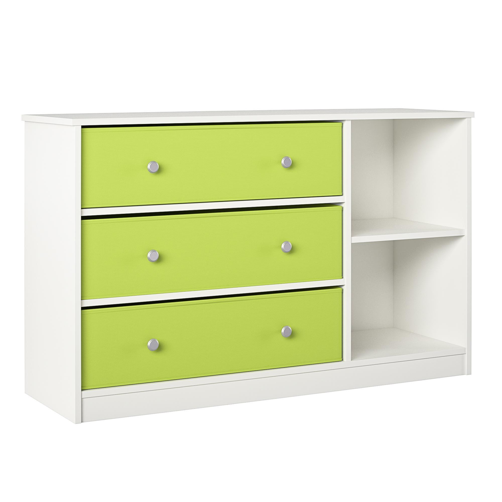 Ameriwood Home Mya Park Wide Dresser with 3 Fabric Bins