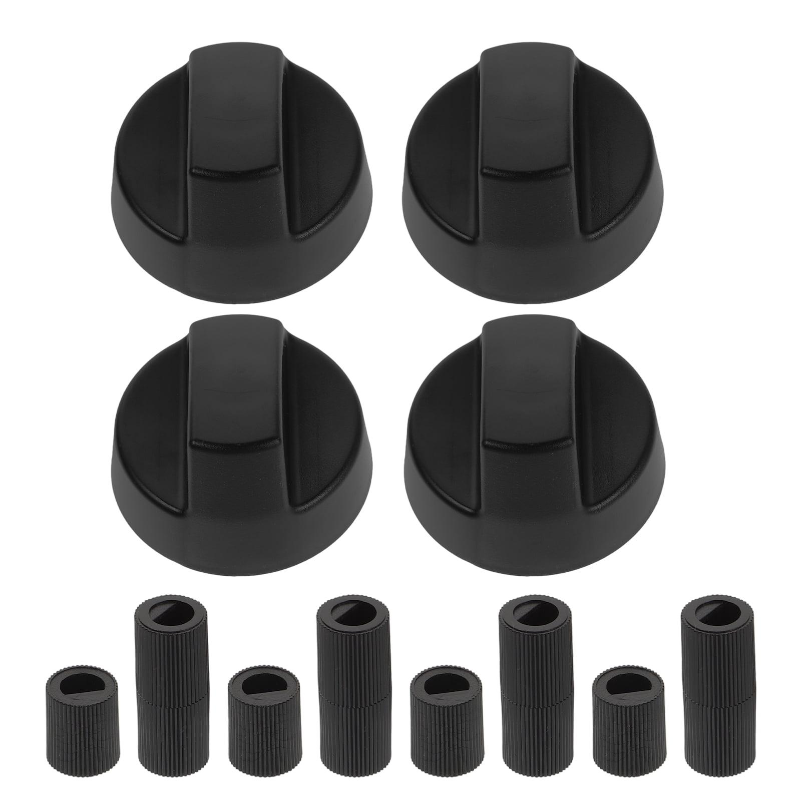 Myenne 4 Pack Oven Control Switch Knobs With 12 Adapters Universal Stove Knobs Replacements Burner Range Knobs For Oven Stove Range Black