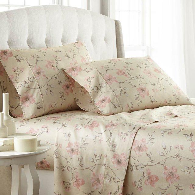 Mystic Garden Printed Pillowcases by SouthShore Fine Linens, 100 Percent Cotton, 300 Thread Count, Sateen Weave