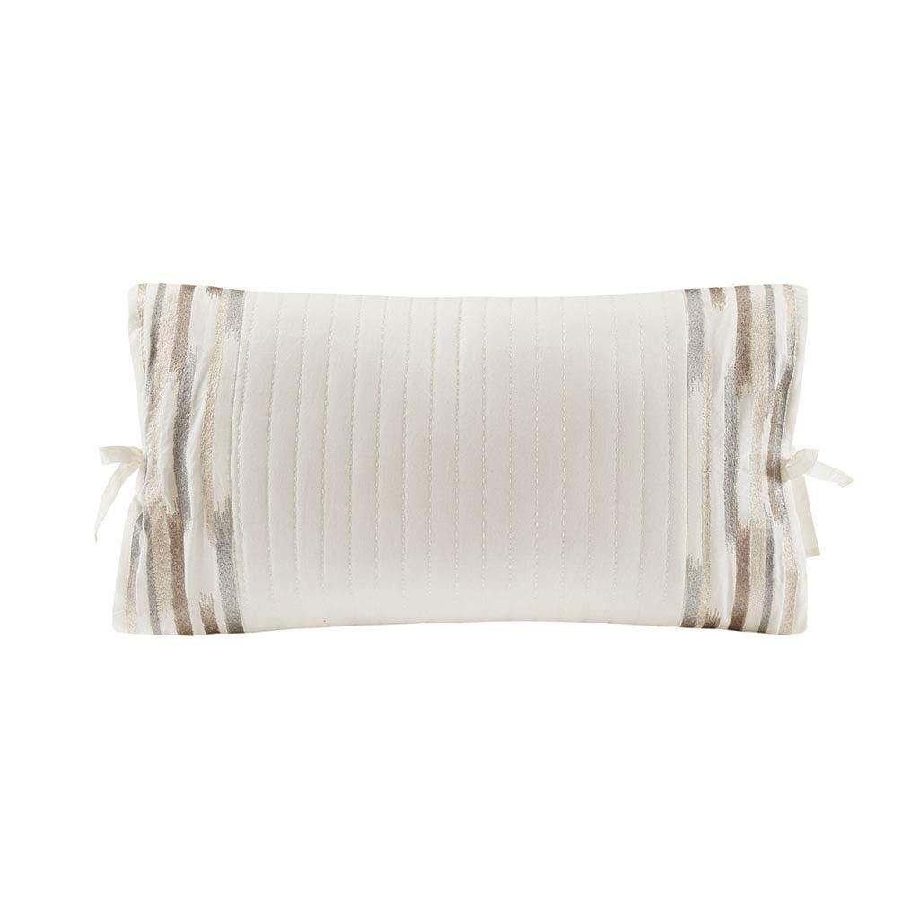 N Natori Hanae Embroidered Cotton Oblong Decorative Pillow