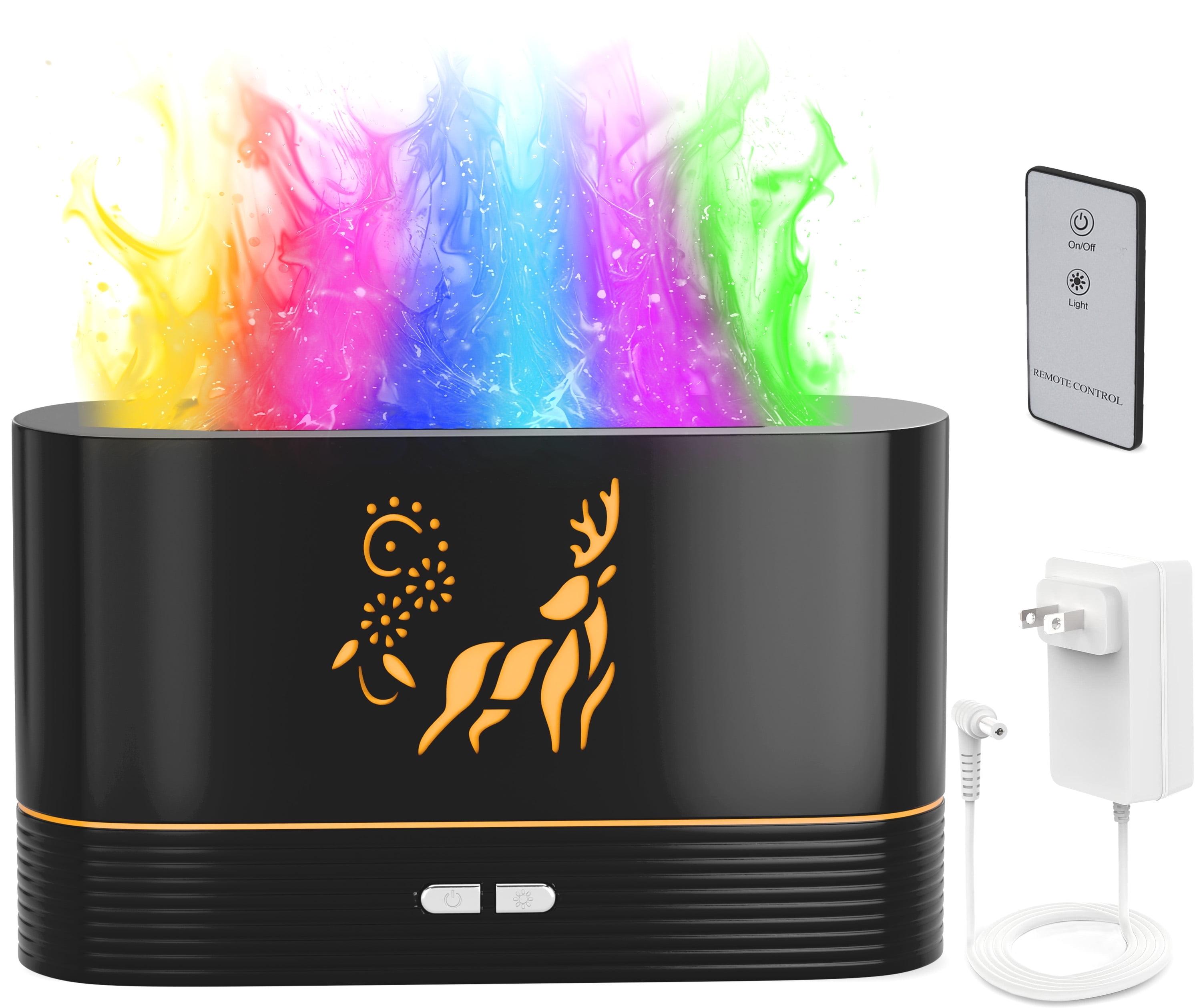 NABSAK 7 Colors Flame Diffuser Humidifier, Quiet Remotely Controlled – Black
