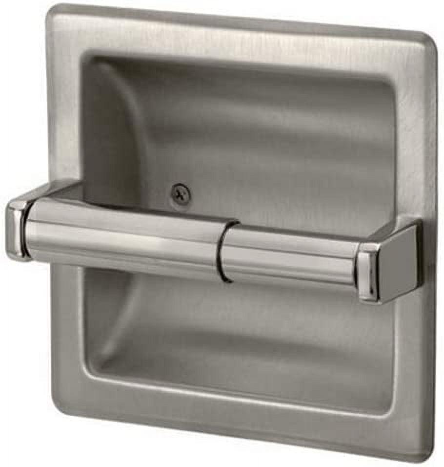 Brushed Nickel Recessed Wall-Mounted Toilet Paper Holder